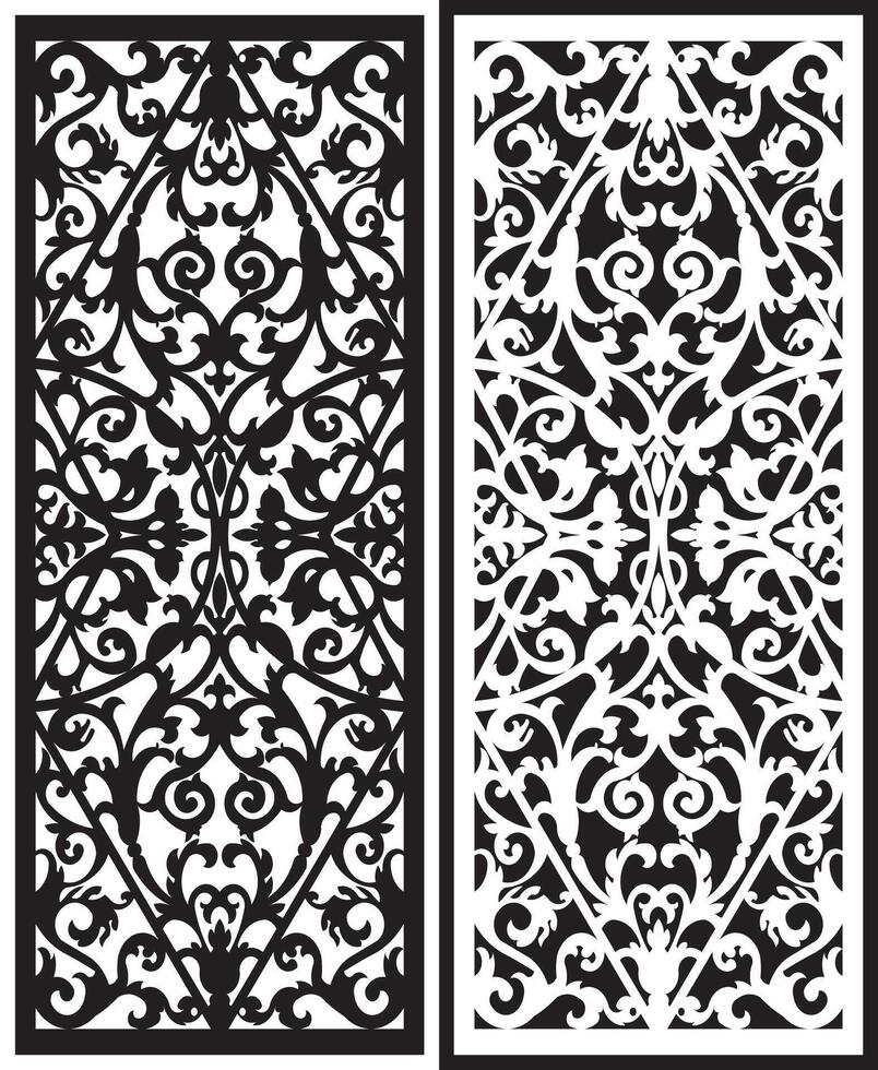 laser cutting motifs for partitions, fences and facades vector