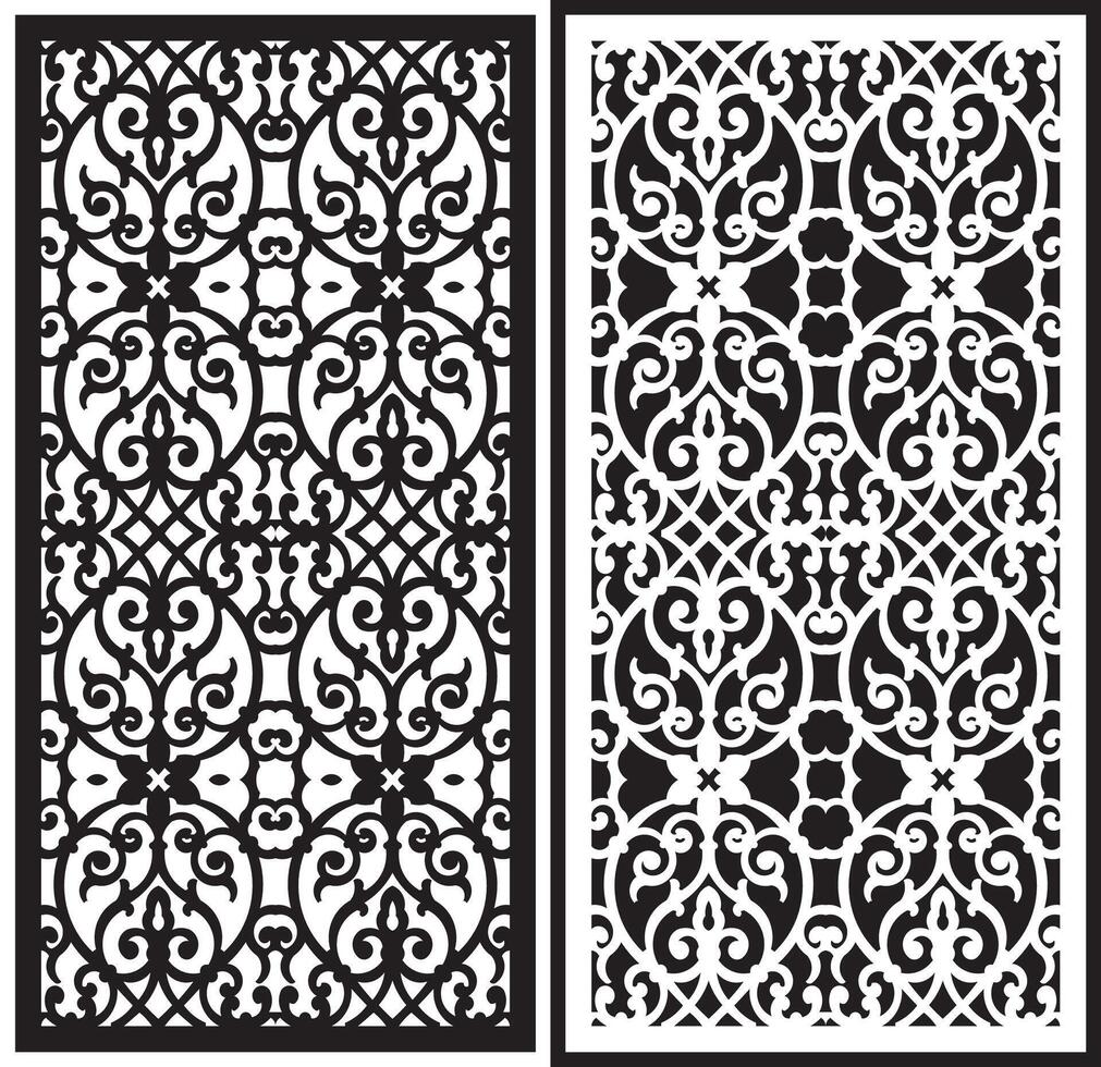 laser cutting motifs for partitions, fences and facades vector
