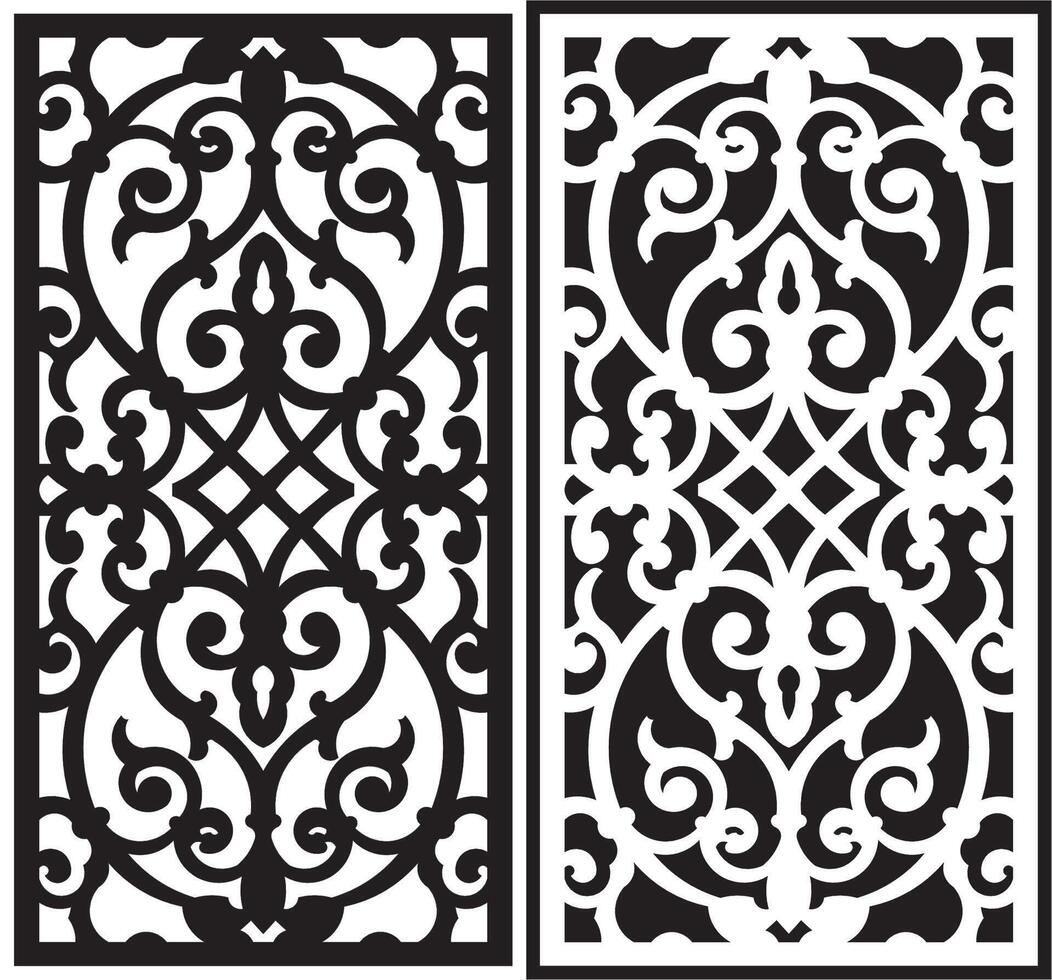laser cutting motifs for partitions, fences and facades vector