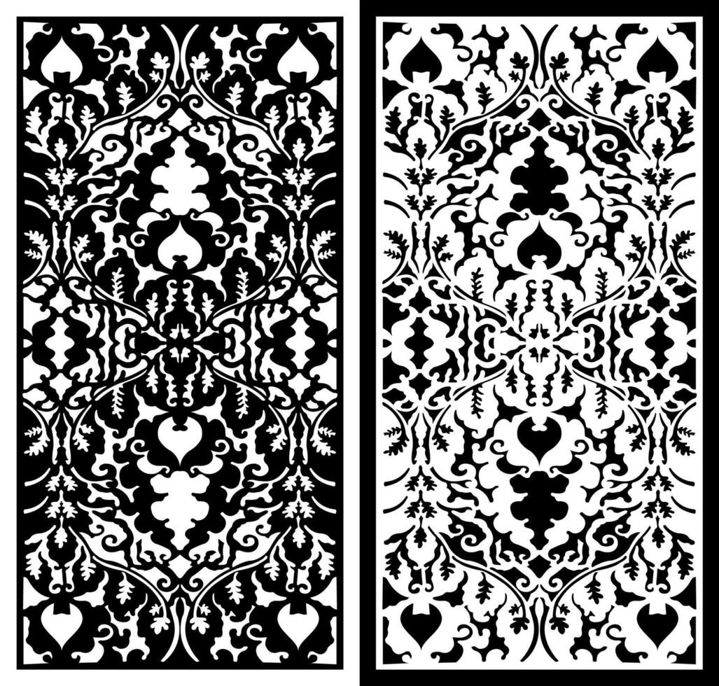 laser cutting motifs for partitions, fences and facades vector