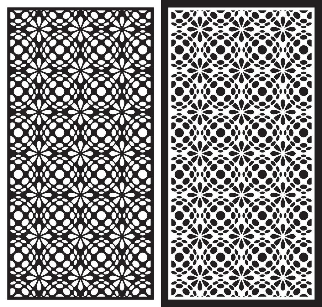 laser cutting motifs for partitions, fences and facades vector