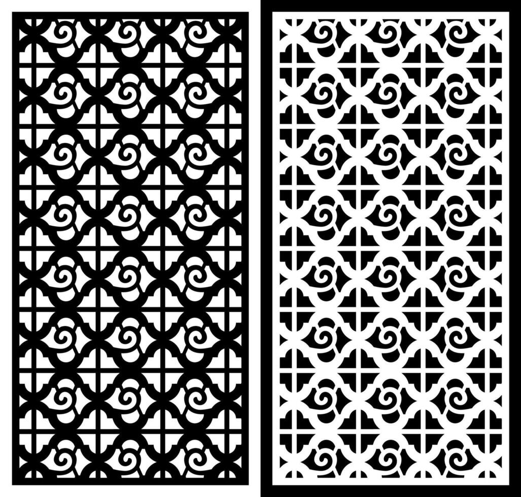 laser cutting motifs for partitions, fences and facades vector