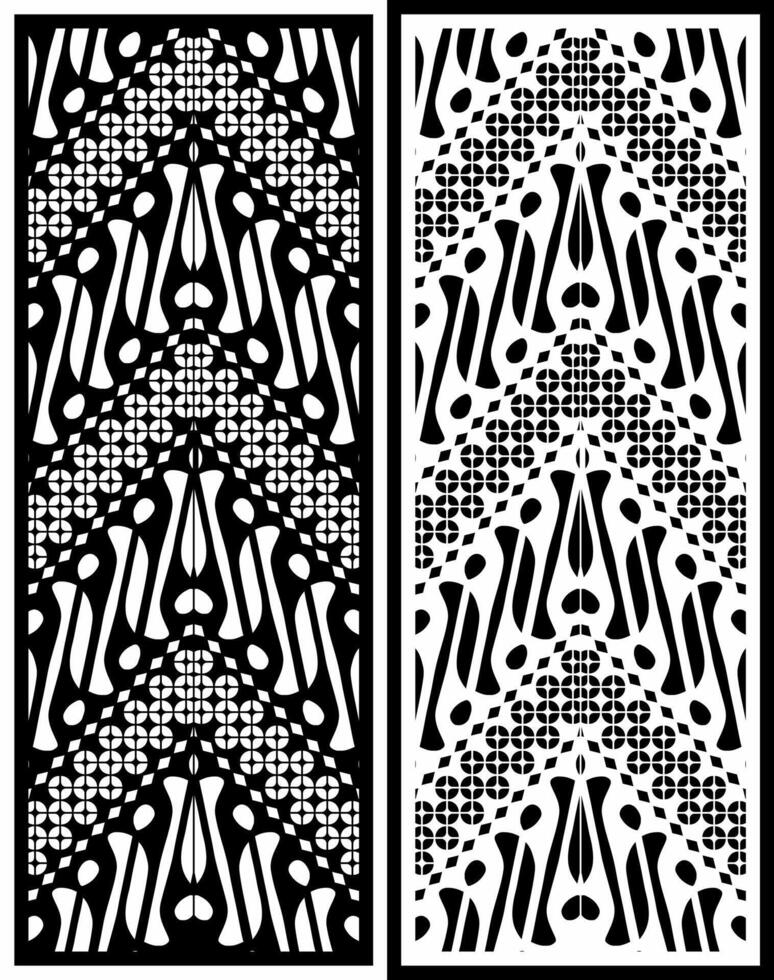 laser cutting motifs for partitions, fences and facades vector