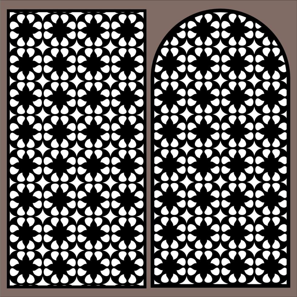 laser cutting motifs for partitions, fences and facades vector