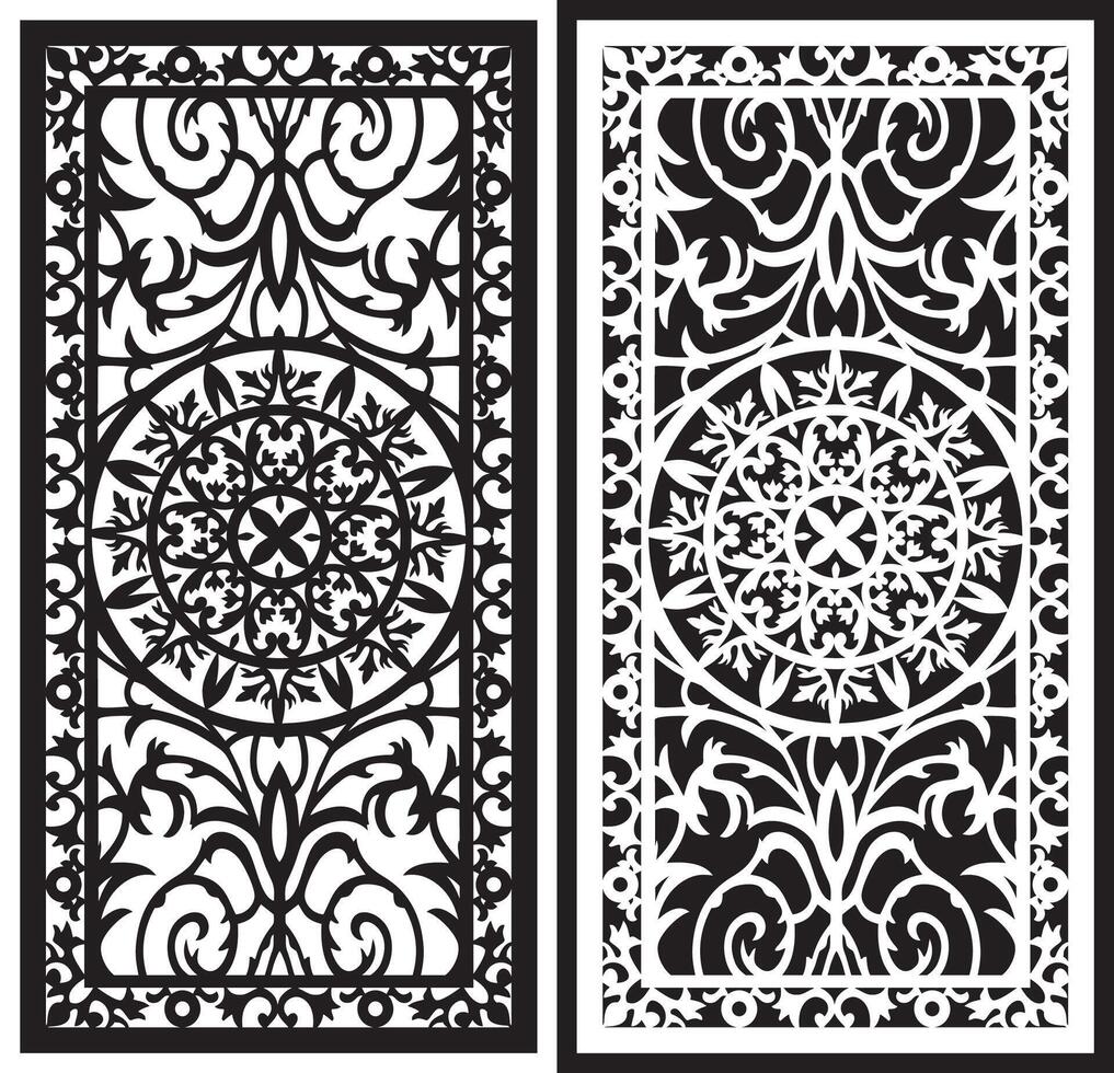laser cutting motifs for partitions, fences and facades vector