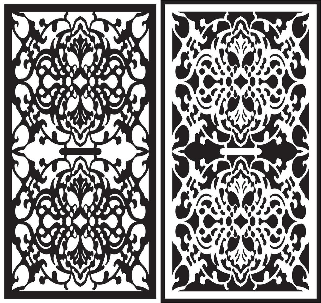 laser cutting motifs for partitions, fences and facades vector
