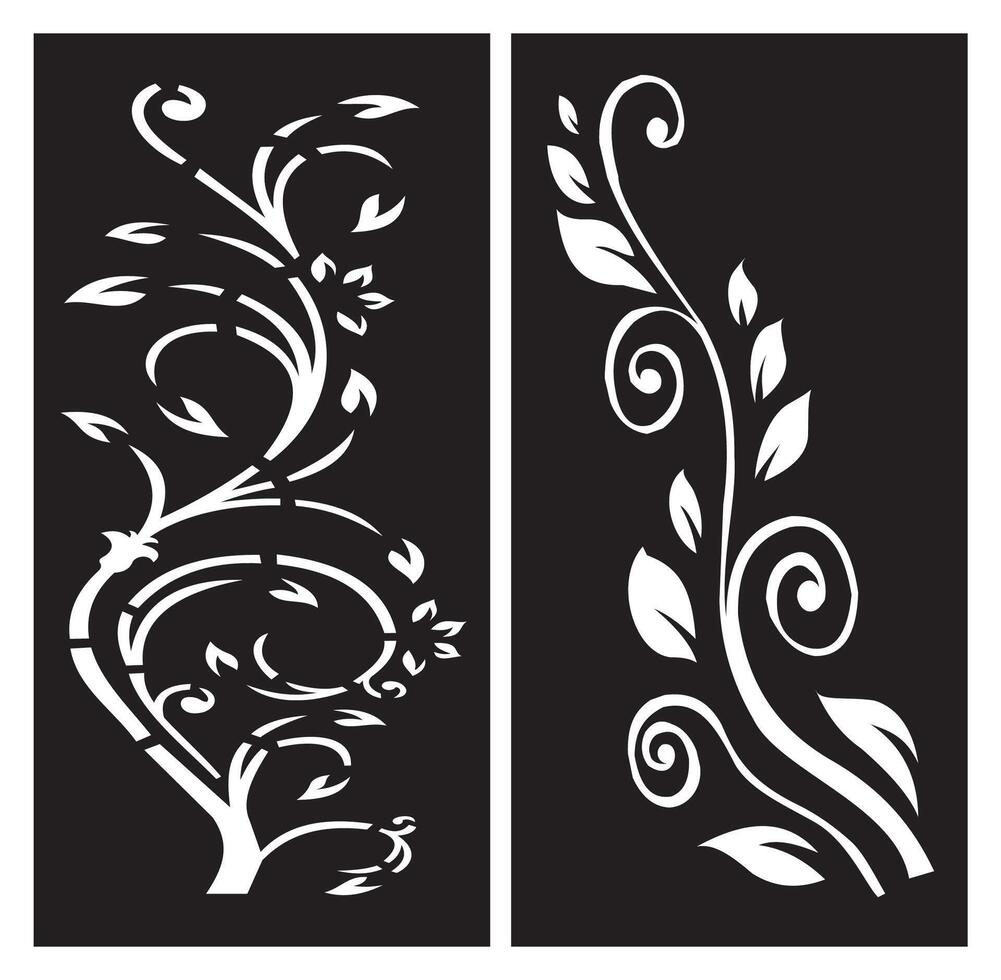 laser cutting motifs for partitions, fences and facades vector