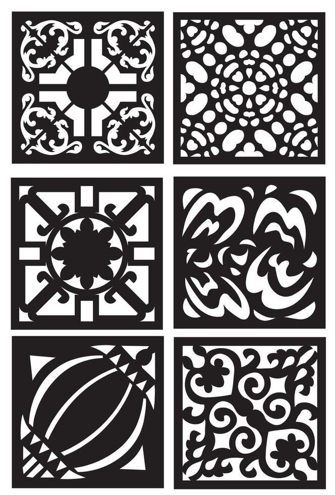 laser cutting motifs for partitions, fences and facades vector