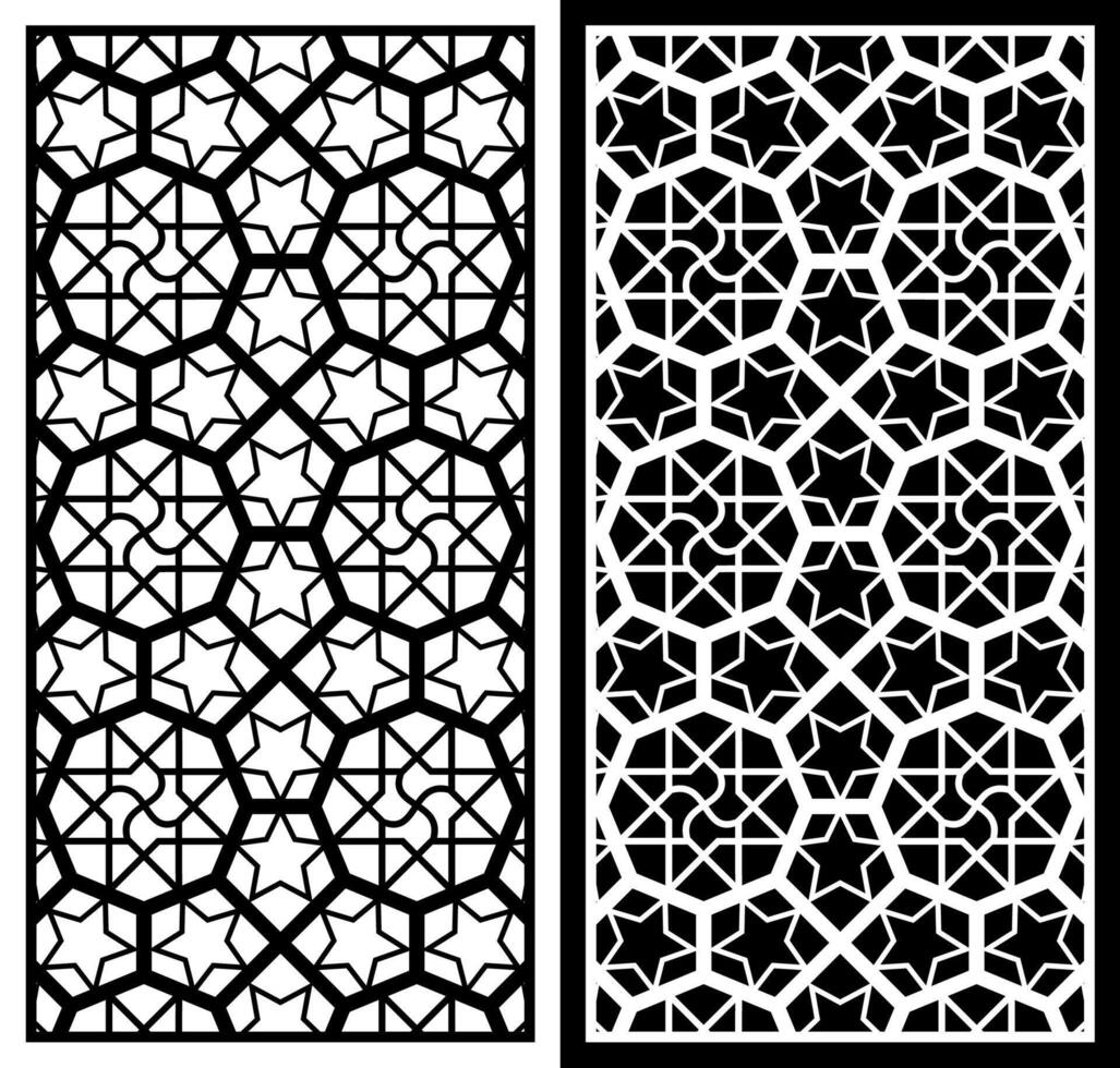 laser cutting motifs for partitions, fences and facades vector