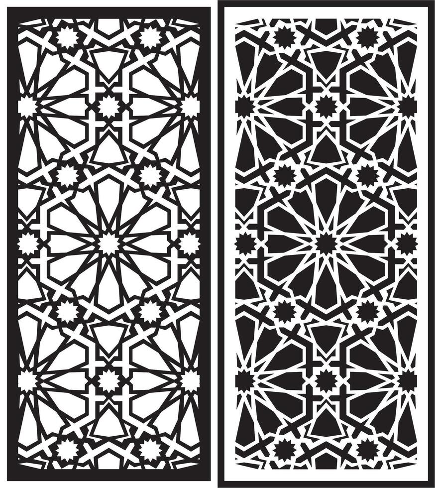 laser cutting motifs for partitions, fences and facades vector