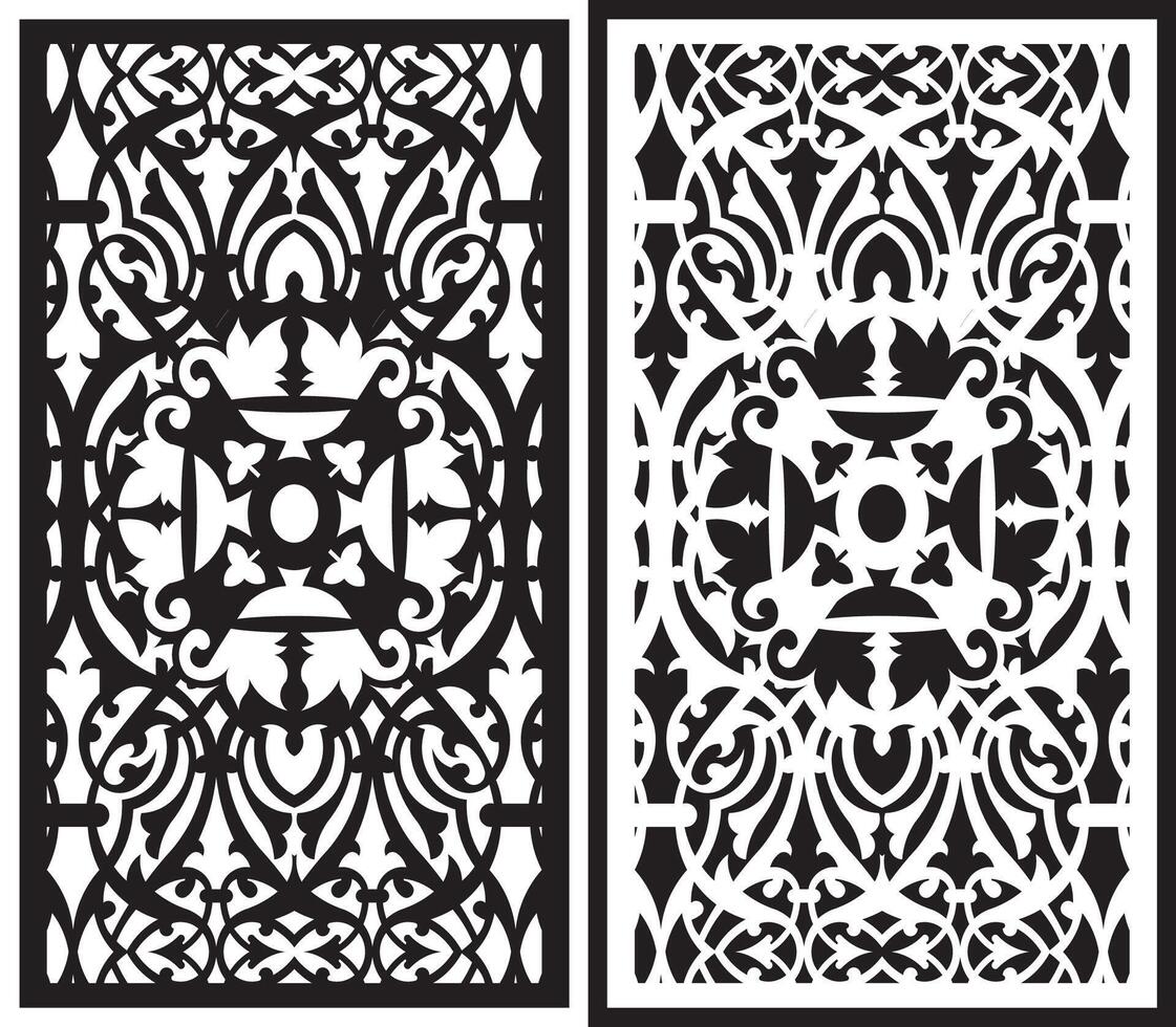 laser cutting motifs for partitions, fences and facades vector
