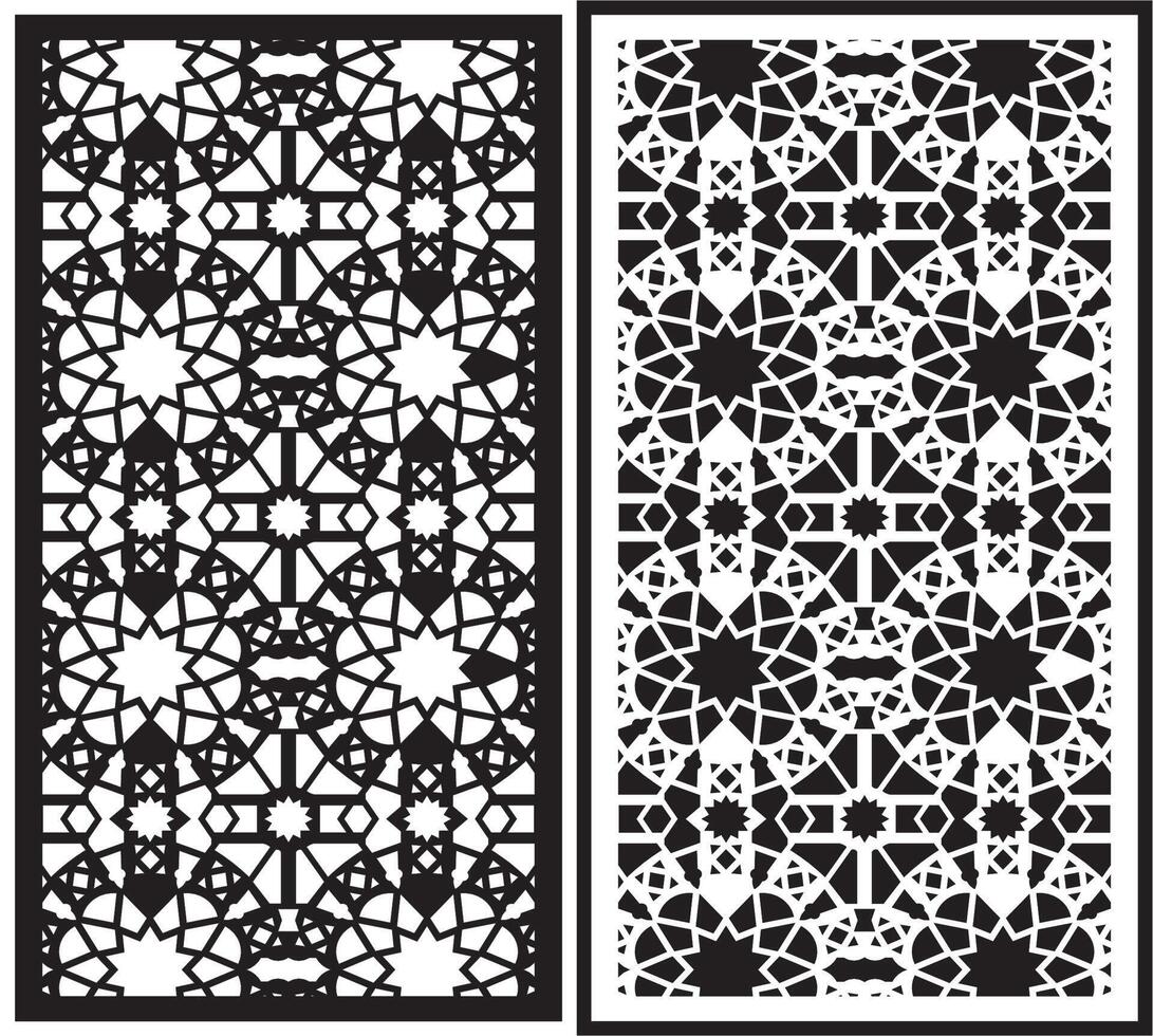 laser cutting motifs for partitions, fences and facades vector