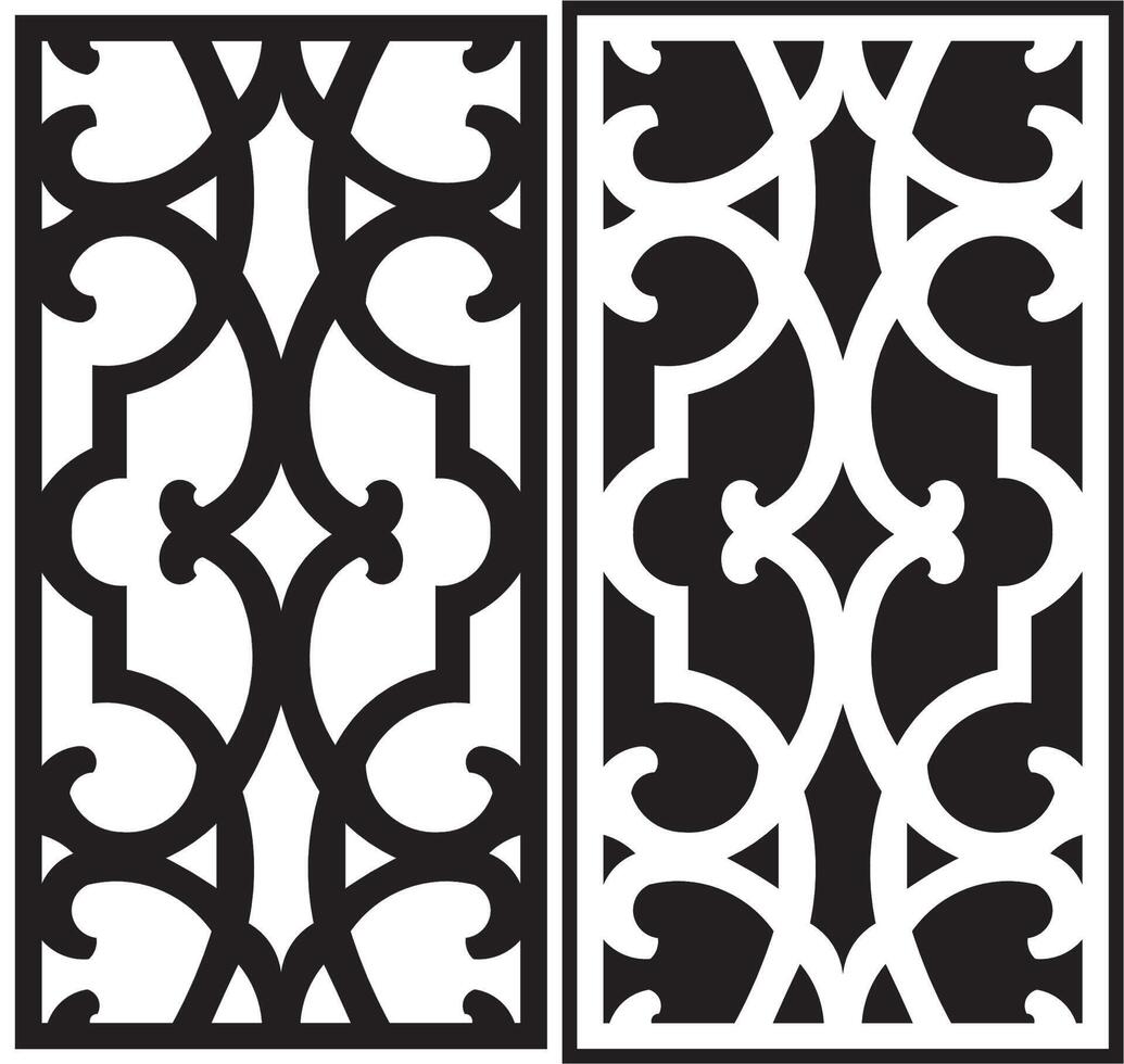 laser cutting motifs for partitions, fences and facades vector