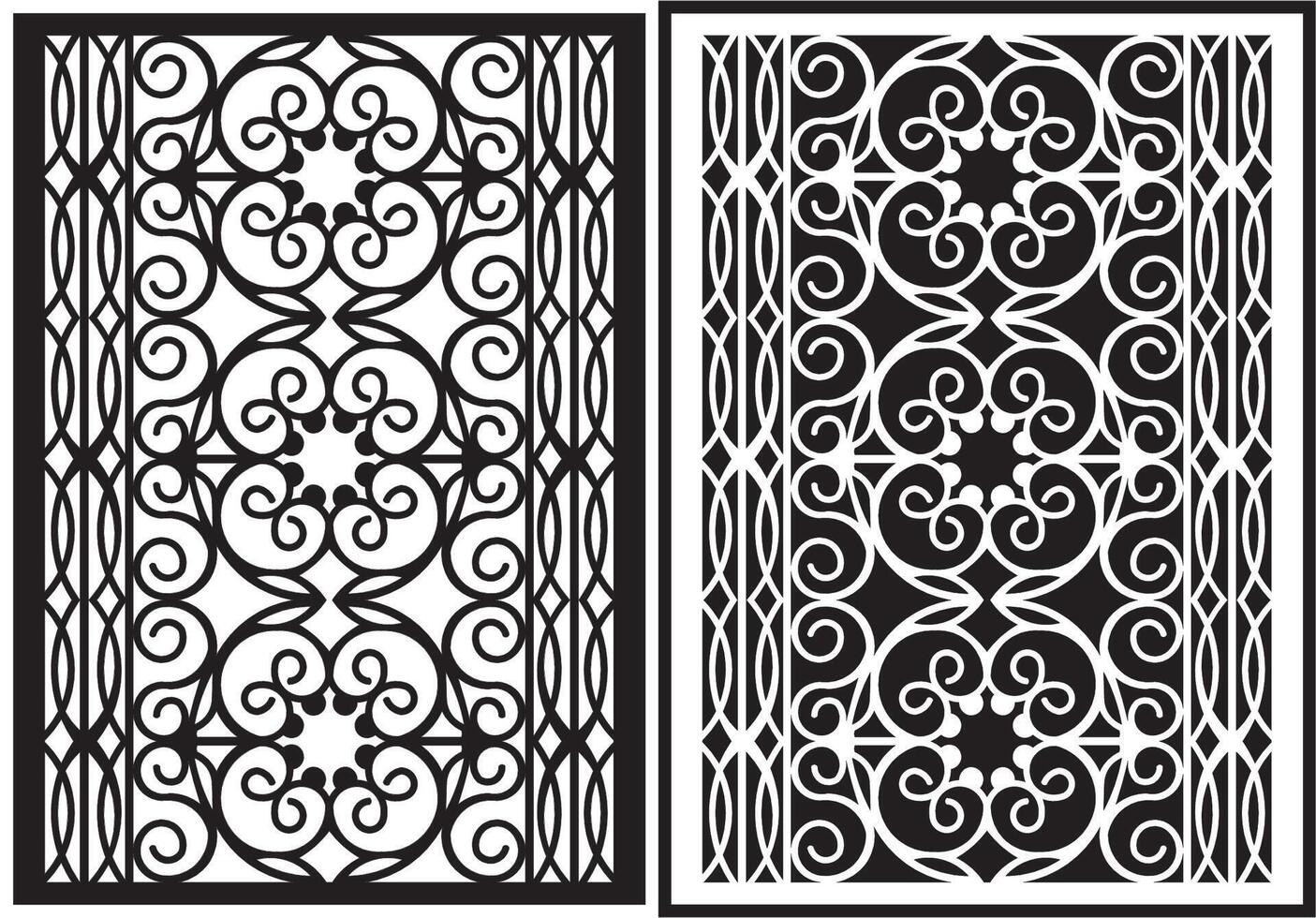 laser cutting motifs for partitions, fences and facades vector
