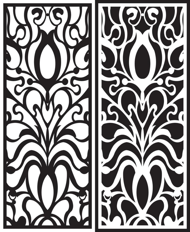 laser cutting motifs for partitions, fences and facades vector