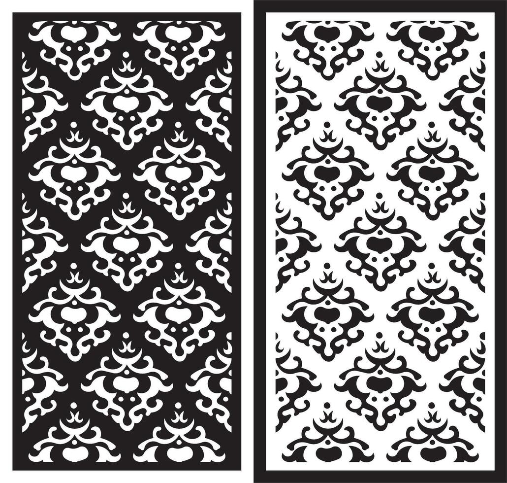 laser cutting motifs for partitions, fences and facades vector