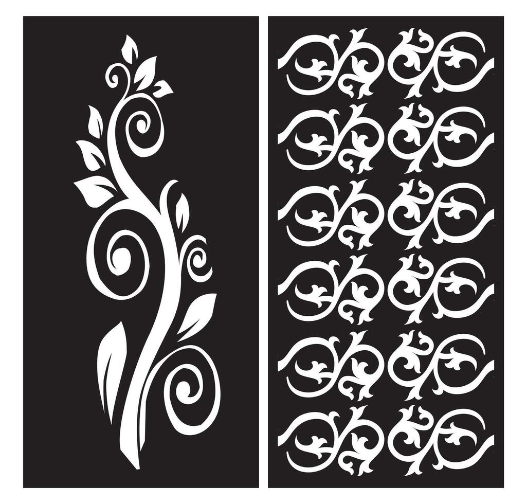laser cutting motifs for partitions, fences and facades vector