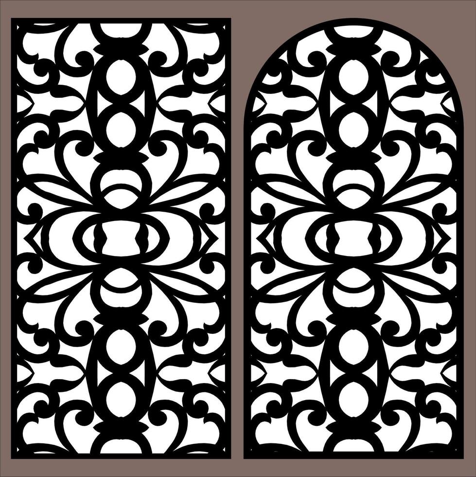 laser cutting motifs for partitions, fences and facades vector