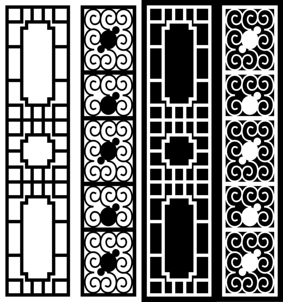 laser cutting motifs for partitions, fences and facades vector