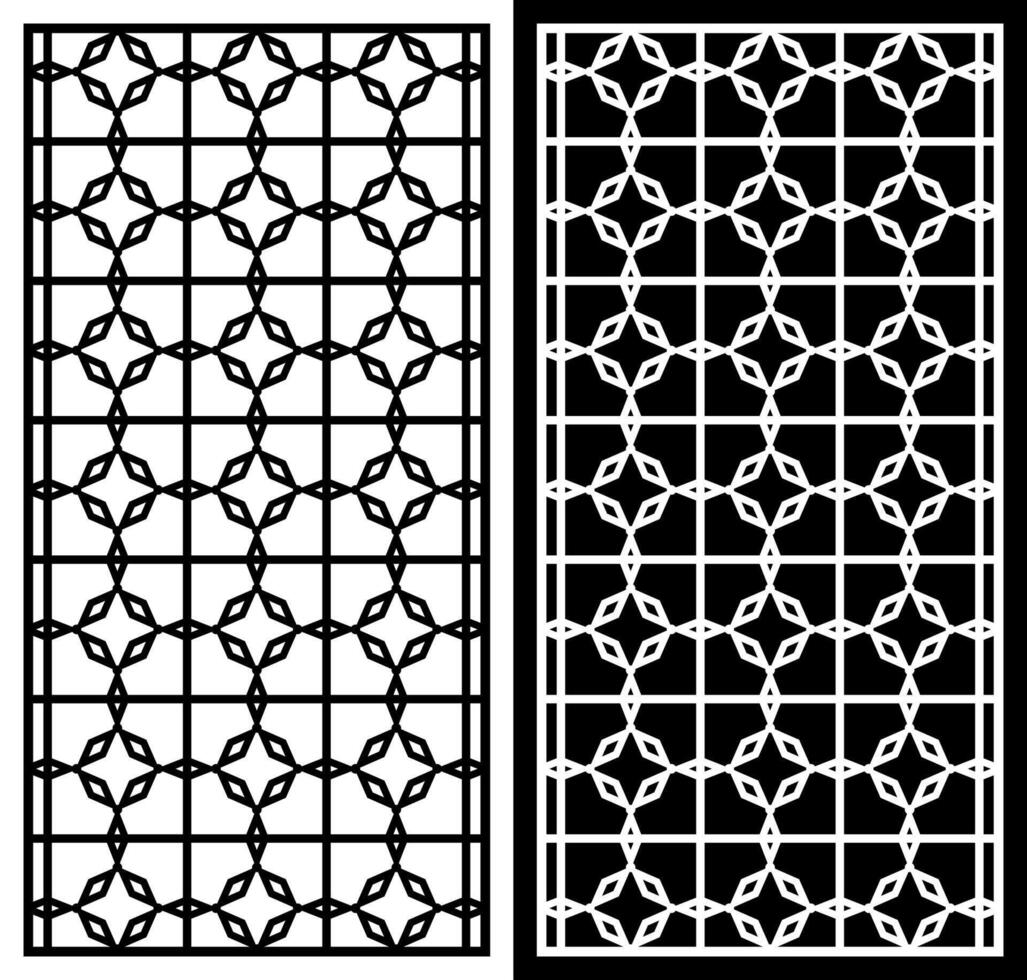 laser cutting motifs for partitions, fences and facades vector