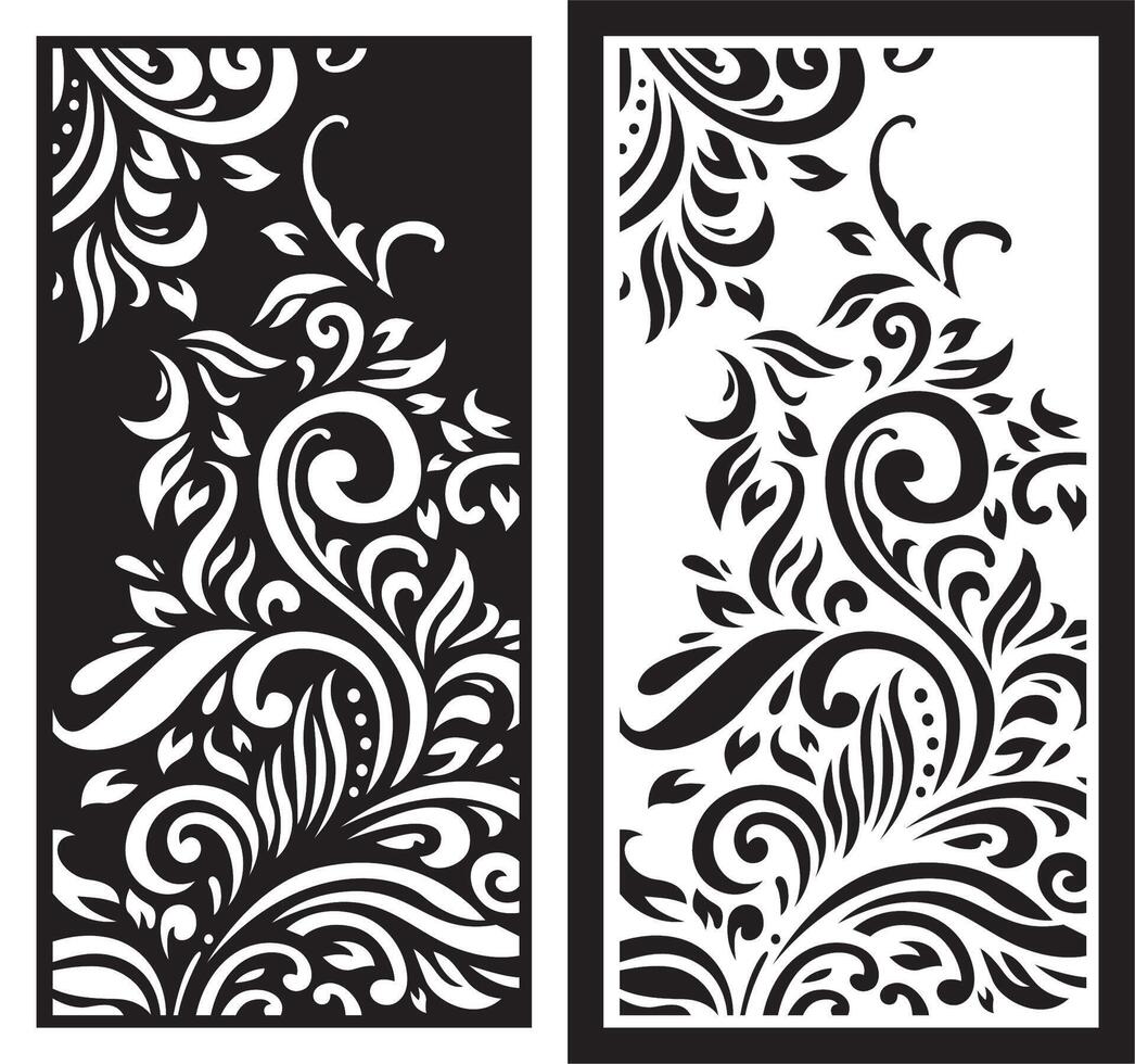 laser cutting motifs for partitions, fences and facades vector