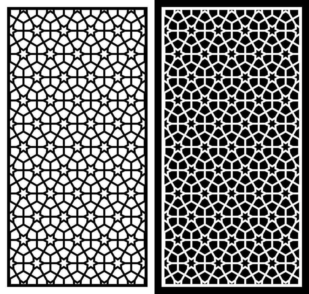 laser cutting motifs for partitions, fences and facades vector