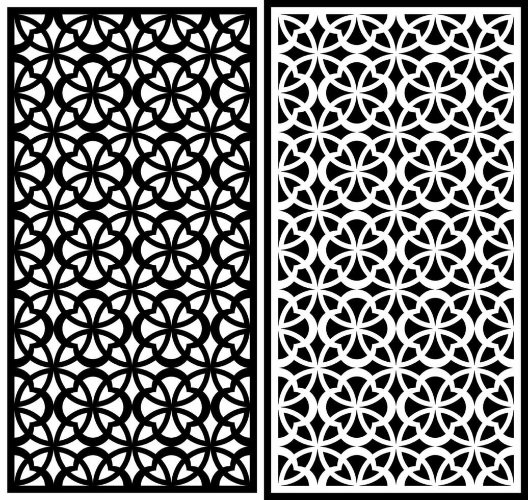 laser cutting motifs for partitions, fences and facades vector