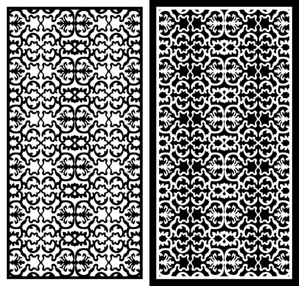 laser cutting motifs for partitions, fences and facades vector