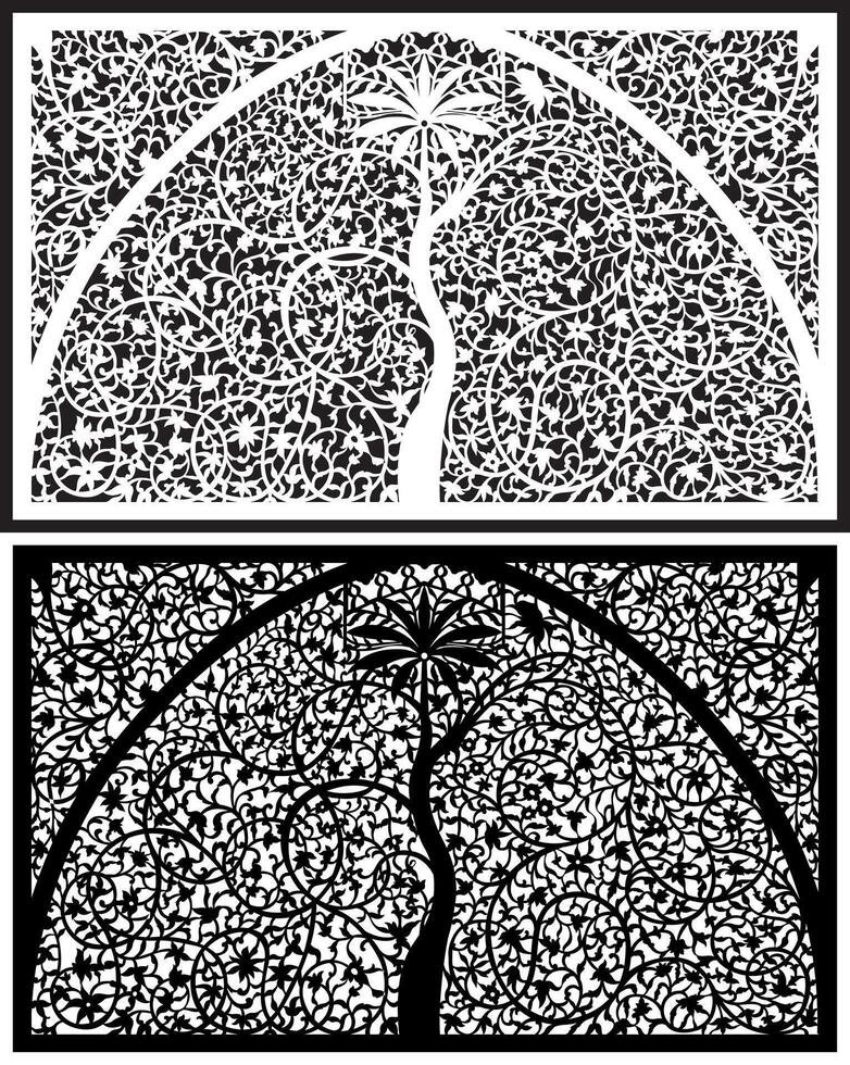 laser cutting motifs for partitions, fences and facades vector