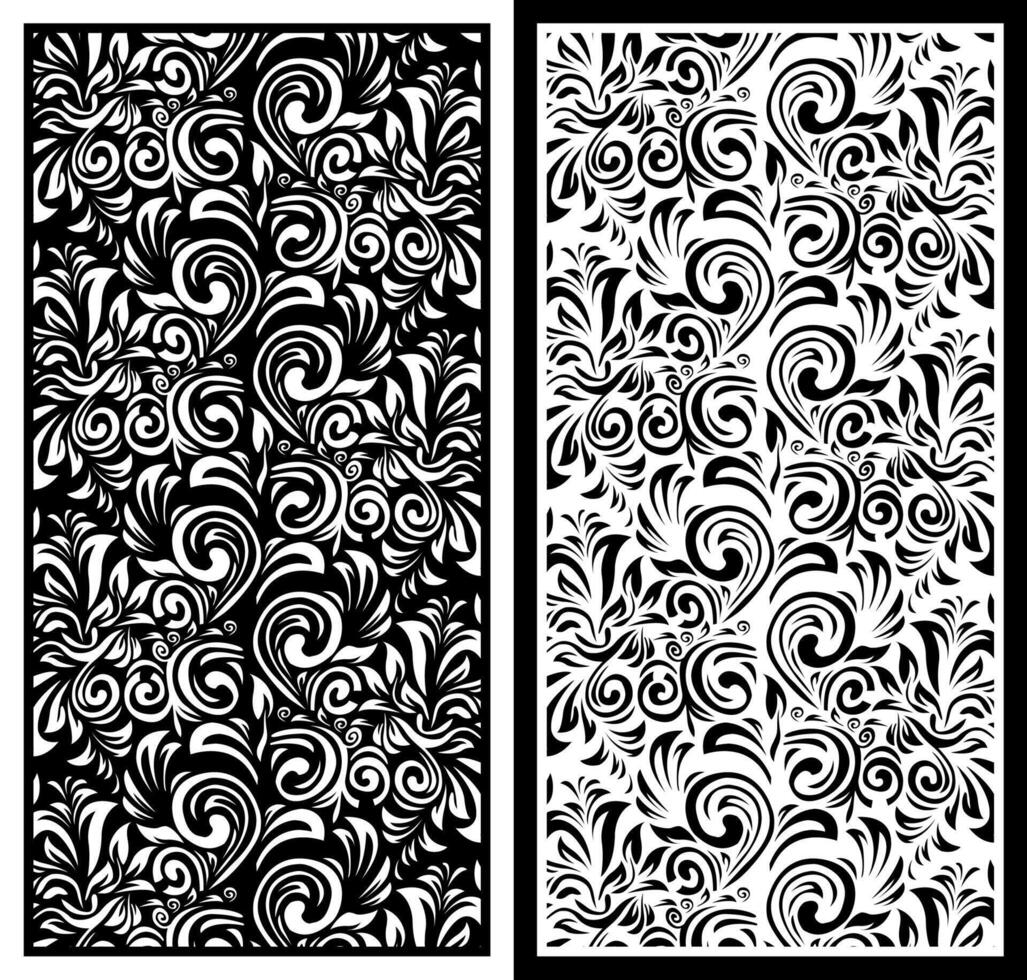 laser cutting motifs for partitions, fences and facades vector