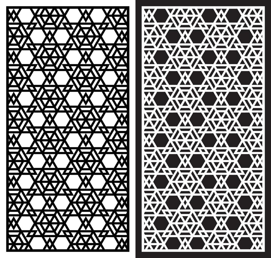 laser cutting motifs for partitions, fences and facades vector