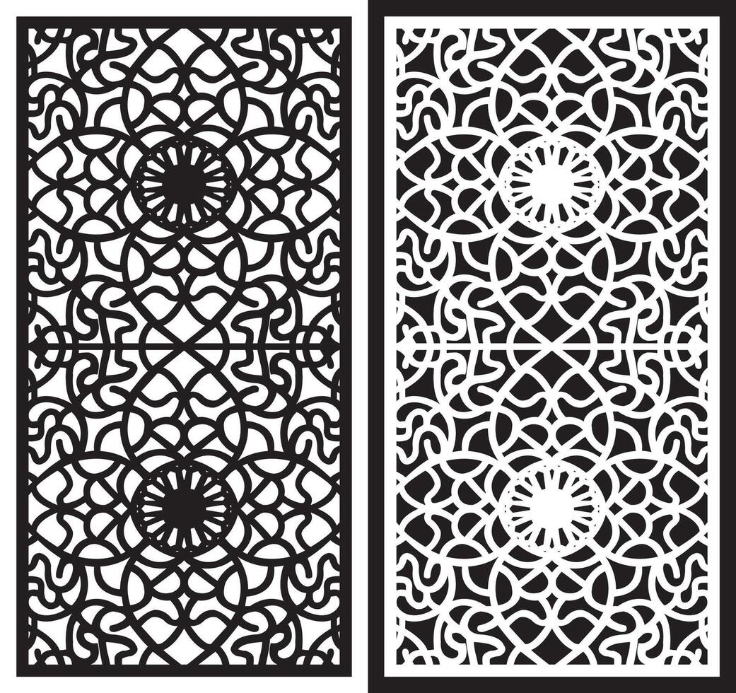 laser cutting motifs for partitions, fences and facades vector