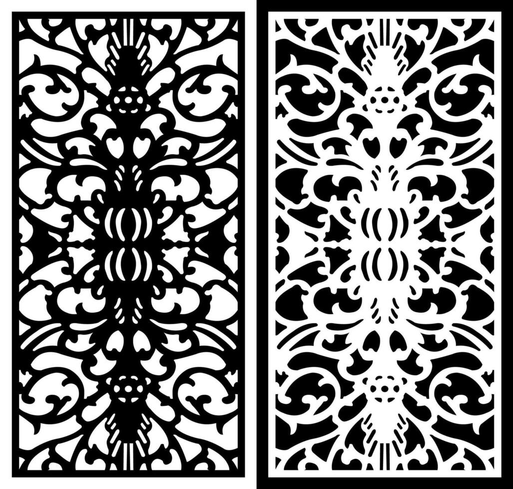 laser cutting motifs for partitions, fences and facades vector