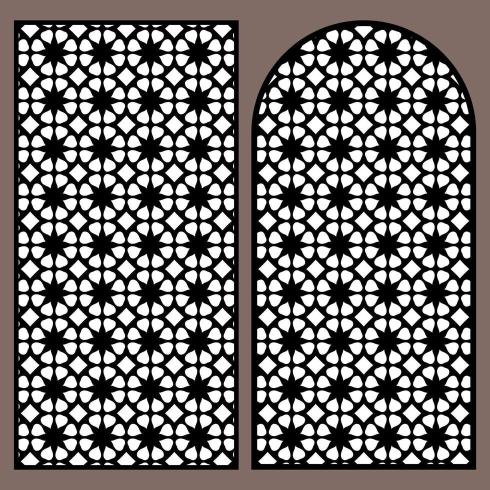 laser cutting motifs for partitions, fences and facades vector