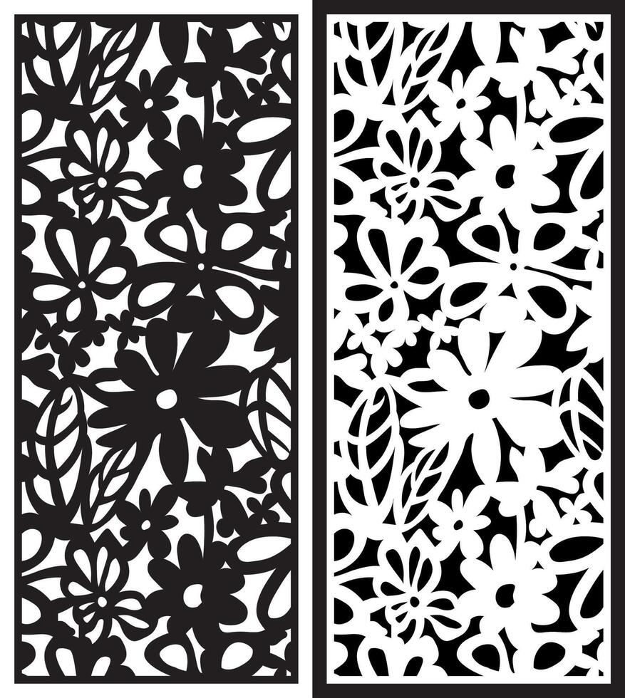 laser cutting motifs for partitions, fences and facades vector