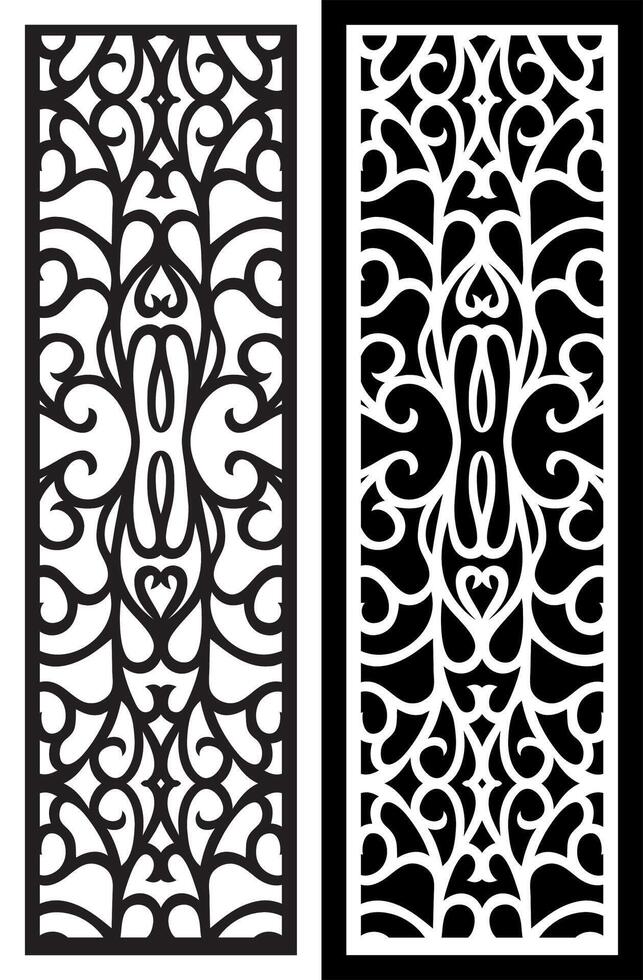 laser cutting motifs for partitions, fences and facades vector