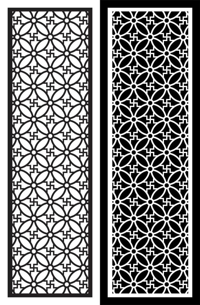 laser cutting motifs for partitions, fences and facades vector