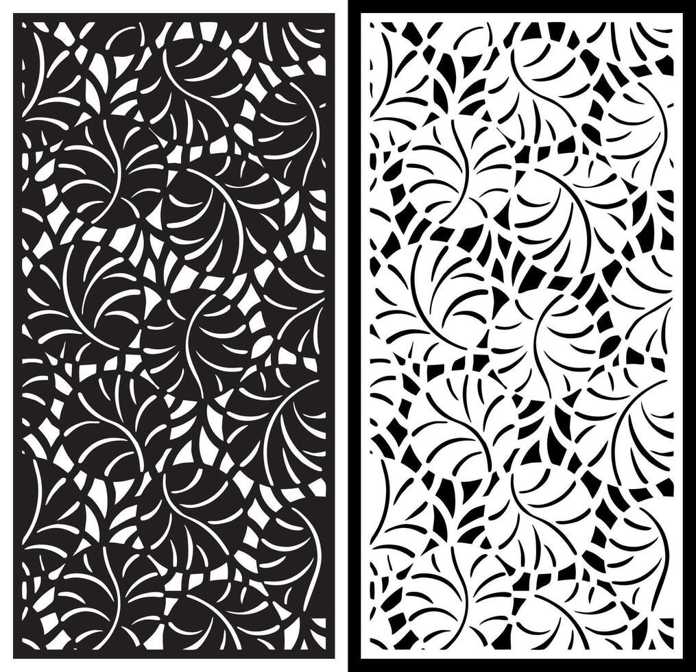 laser cutting motifs for partitions, fences and facades vector