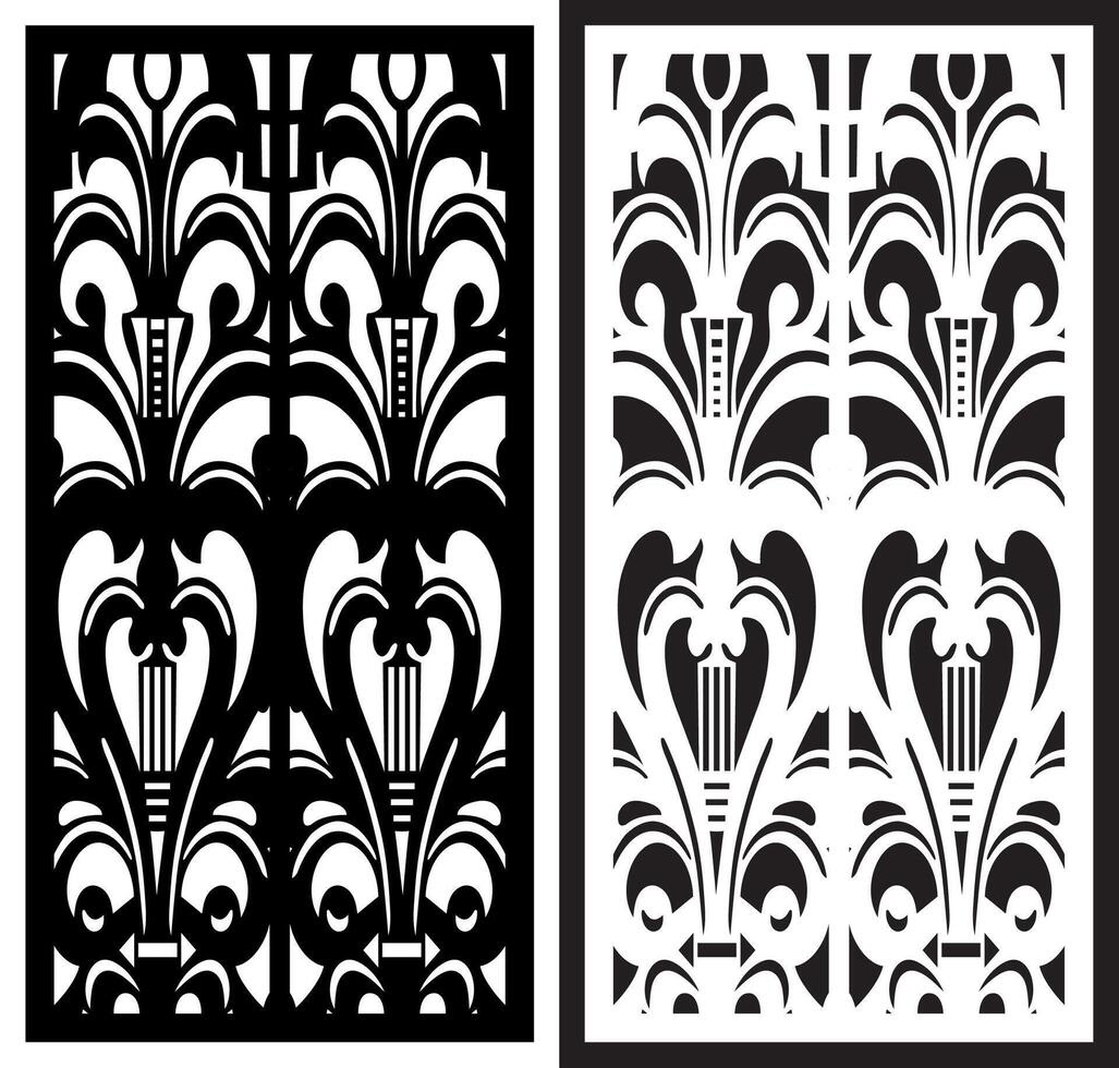 laser cutting motifs for partitions, fences and facades vector