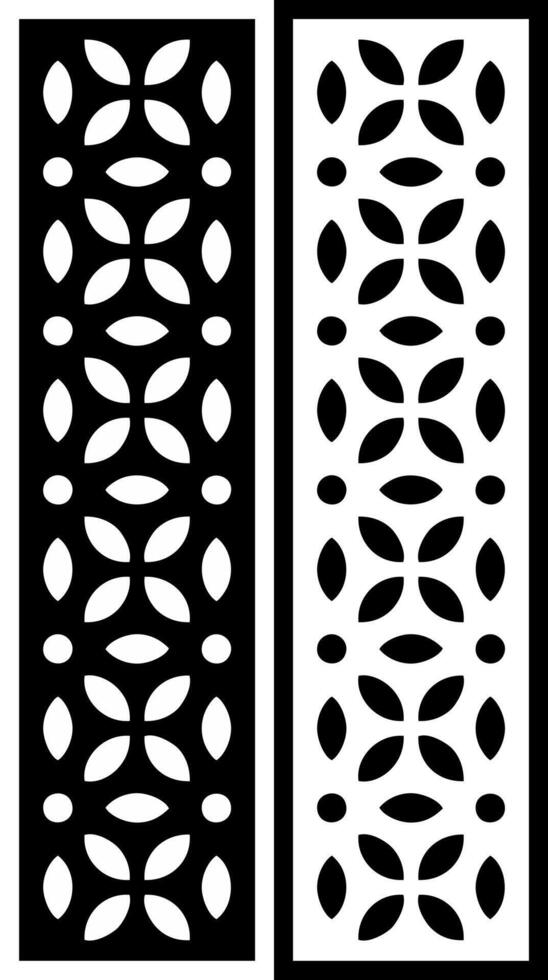 laser cutting motifs for partitions, fences and facades vector