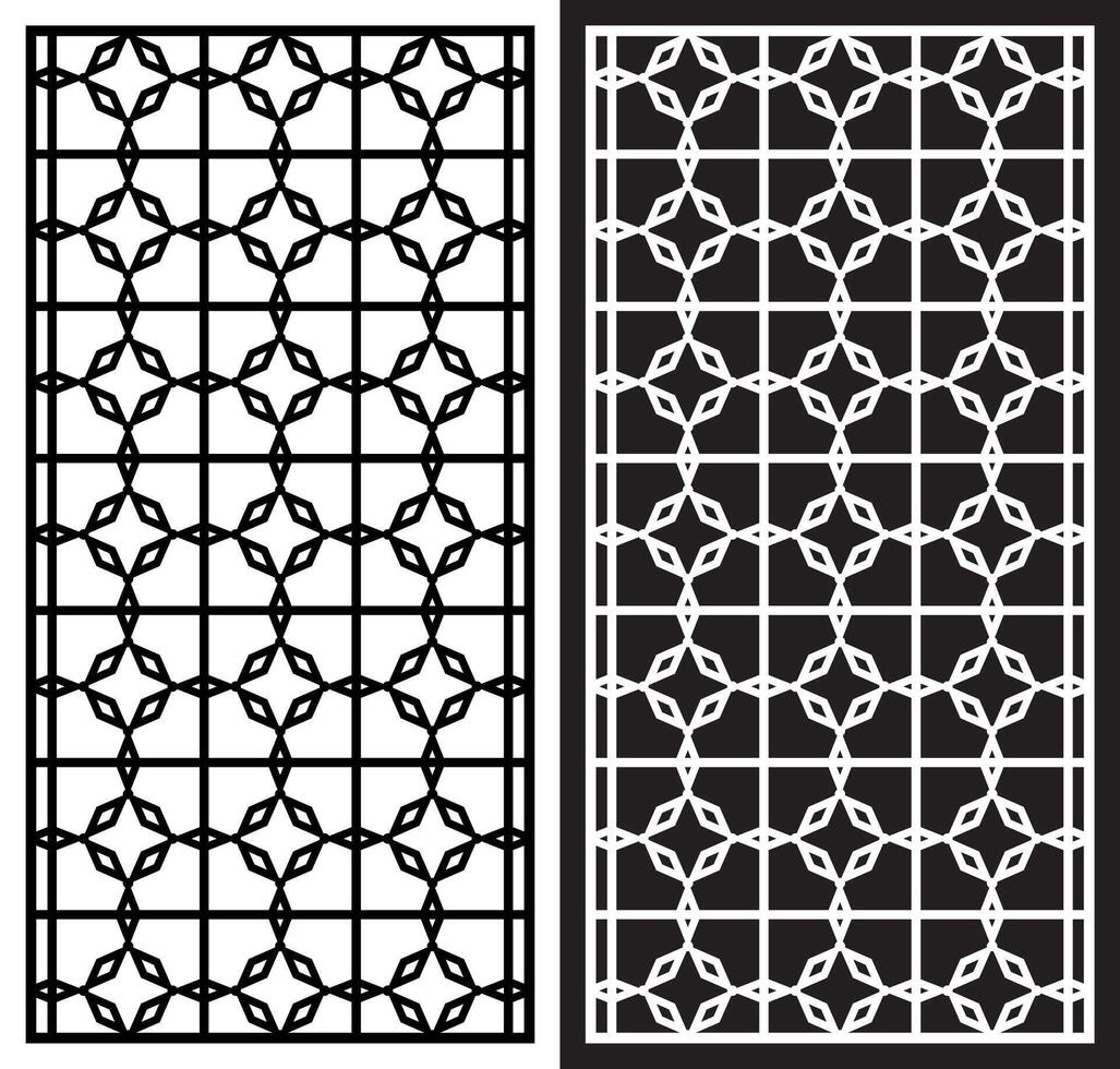 laser cutting motifs for partitions, fences and facades vector