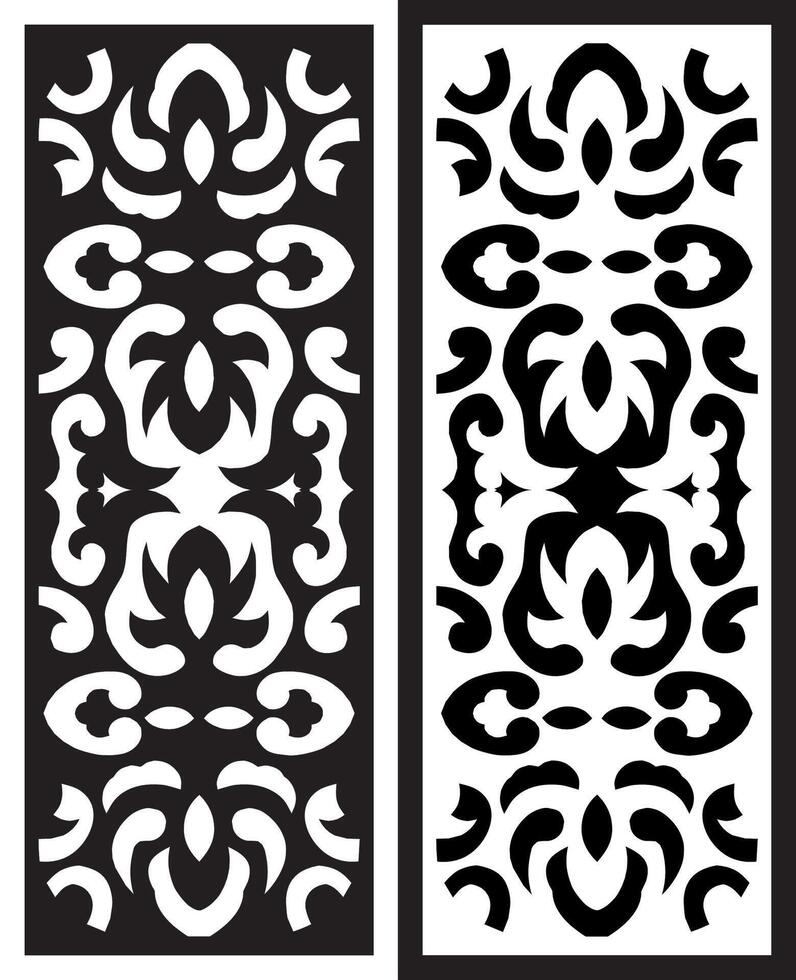 laser cutting motifs for partitions, fences and facades vector