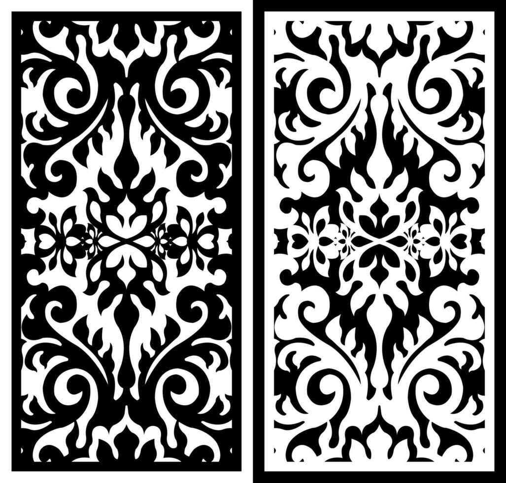 laser cutting motifs for partitions, fences and facades vector