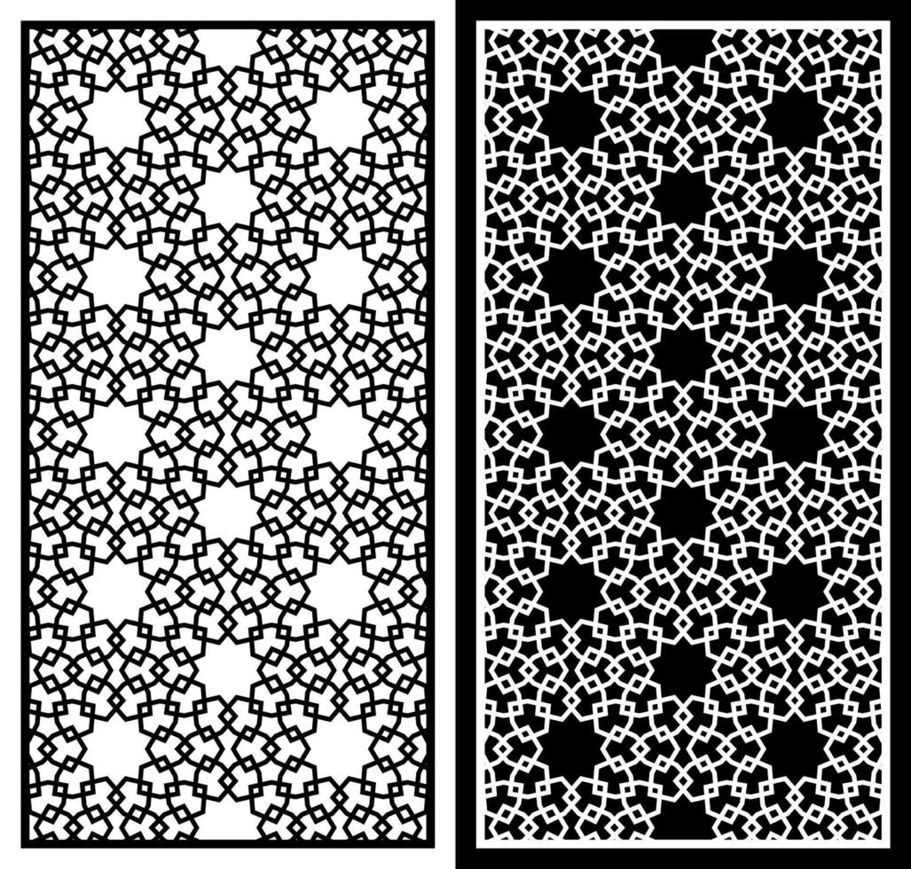 laser cutting motifs for partitions, fences and facades vector