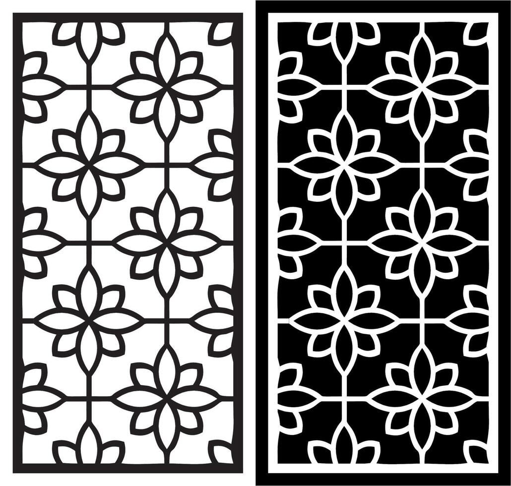 laser cutting motifs for partitions, fences and facades vector