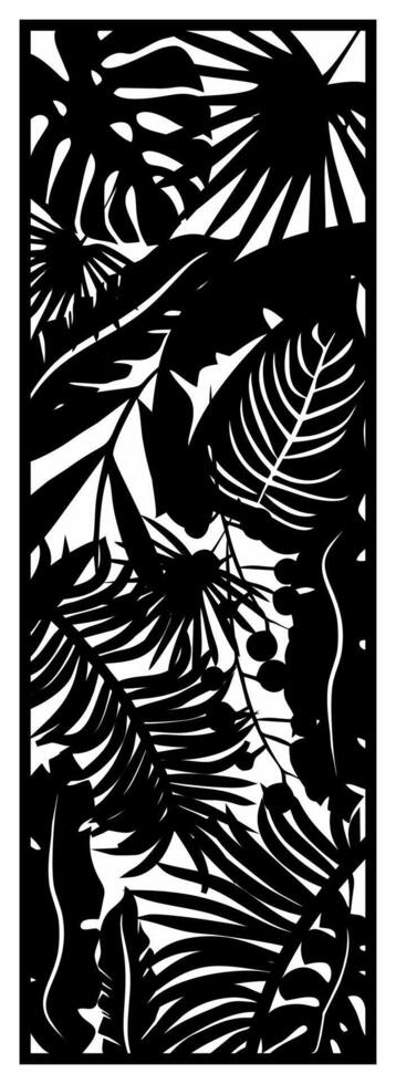 abstract leaf laser cutting motif vector