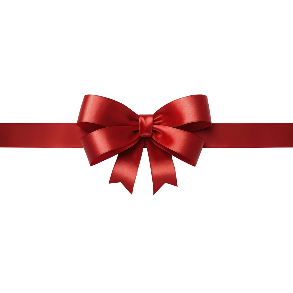 Red Gift Ribbon, Bow on Transparent background png