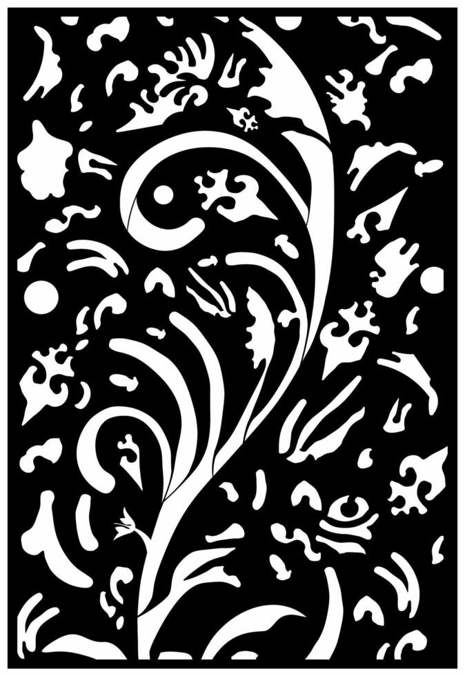 abstract leaf laser cutting motif vector