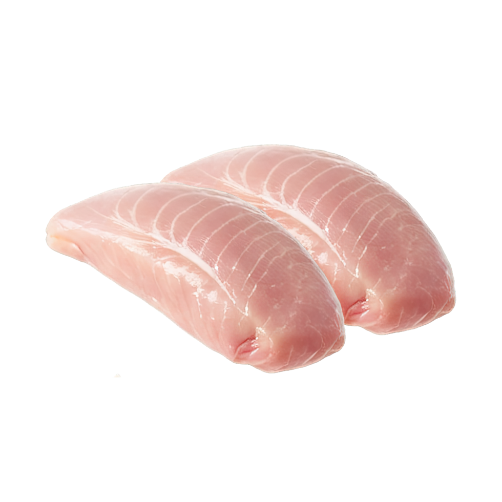 Raw chicken fillets close up on Transparent background png