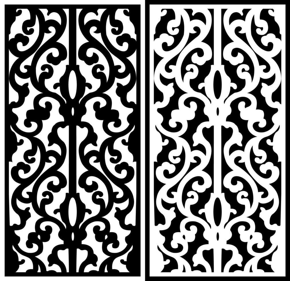 laser cutting motifs for partitions, fences and facades vector